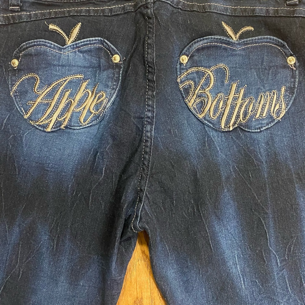 Apple Bottoms Dark Denim Jeans with Gold Embroidery